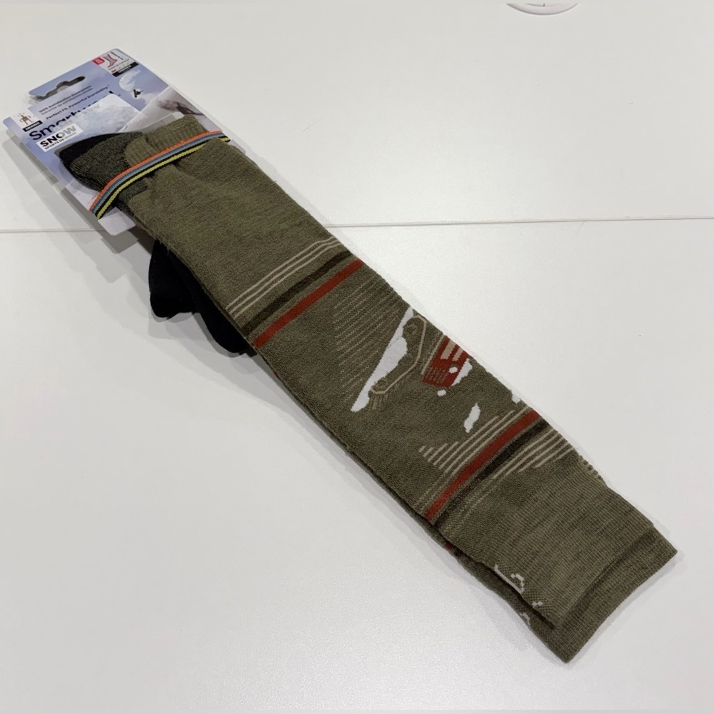 Smartwool Men's XL Snowboard Piste Machine Over The Calf Socks Brown